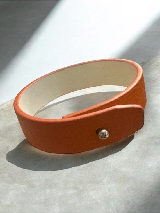Jewelry - Orange Leather Snap Bracelet
1907